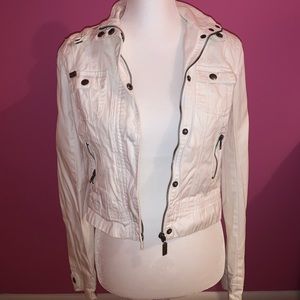 White moto style jacket